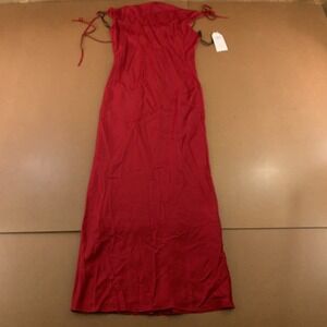 InStyle Womens US Size 10 Dark Red Satin Strappy Cowl Neck Maxi Slip Dress NWT